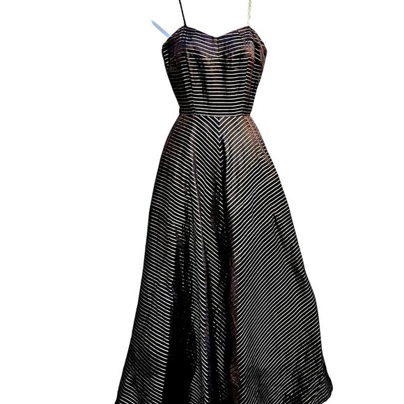 Handmade Dresses & Skirts - 50s Egyptian Revival Black Gold Gown Full Skirt XXS Snake Chain 21" Waist